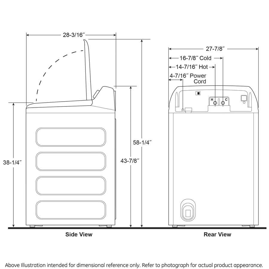 GE WHITE PROFILE 4.9CU TOP LOAD WASHER - Washers - Additional View 9