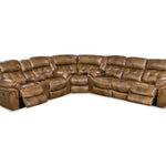 Hudson 3 Piece Power Leather Sectional - Saddle