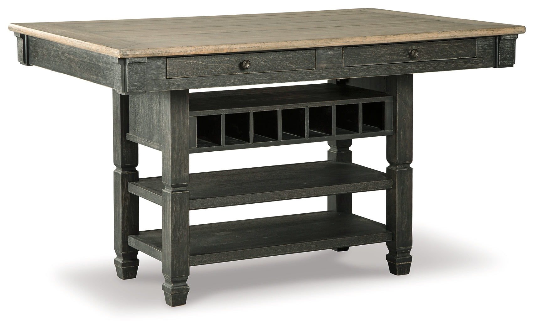 Ashley Furniture - Tyler Creek Counter Height Dining Table - Dark Gray Wood - Tables