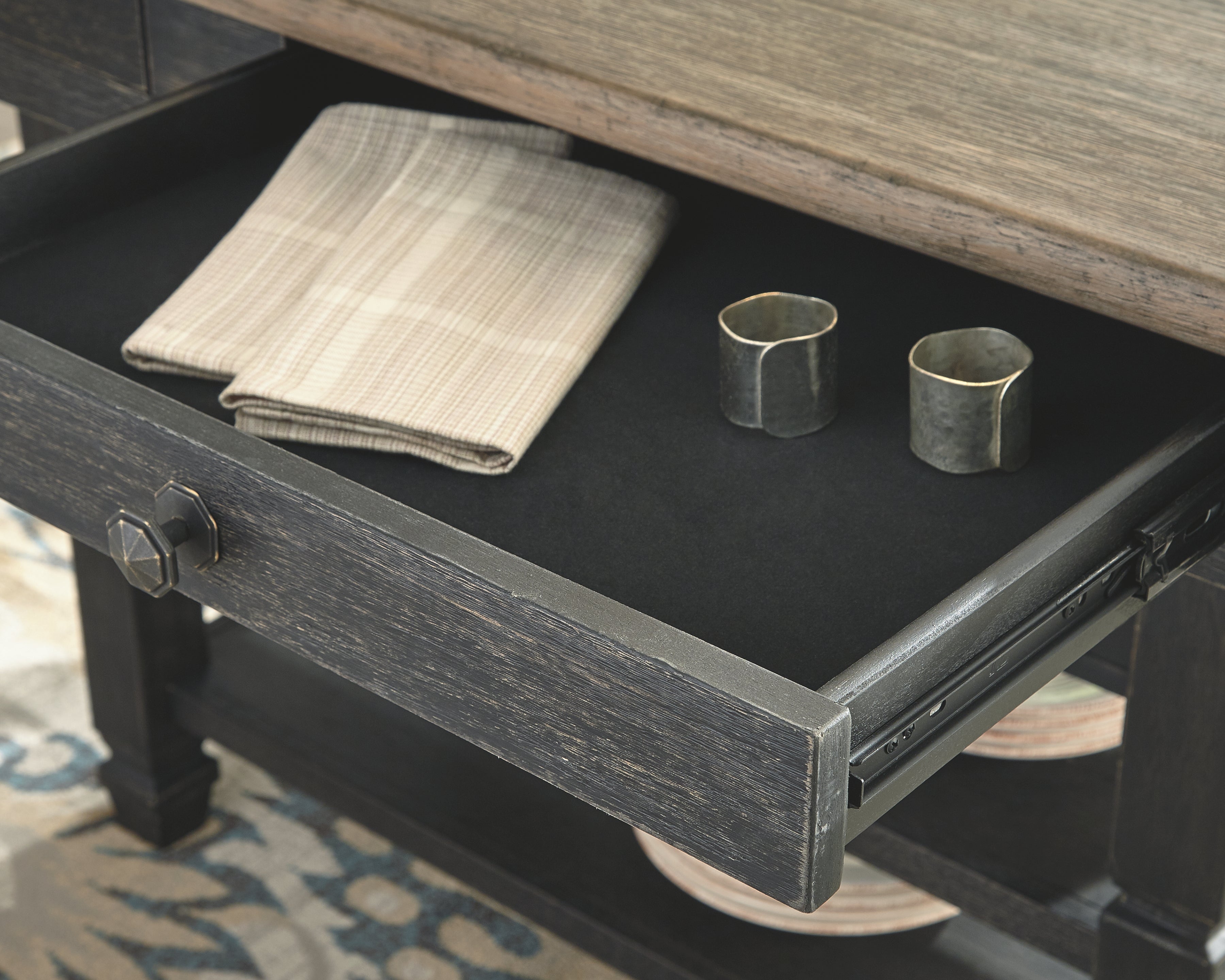 Ashley Furniture - Tyler Creek Counter Height Dining Table - Dark Gray Wood - Tables - Additional View 1