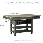 Ashley Furniture - Tyler Creek Counter Height Dining Table - Dark Gray Wood - Tables - Additional View 3