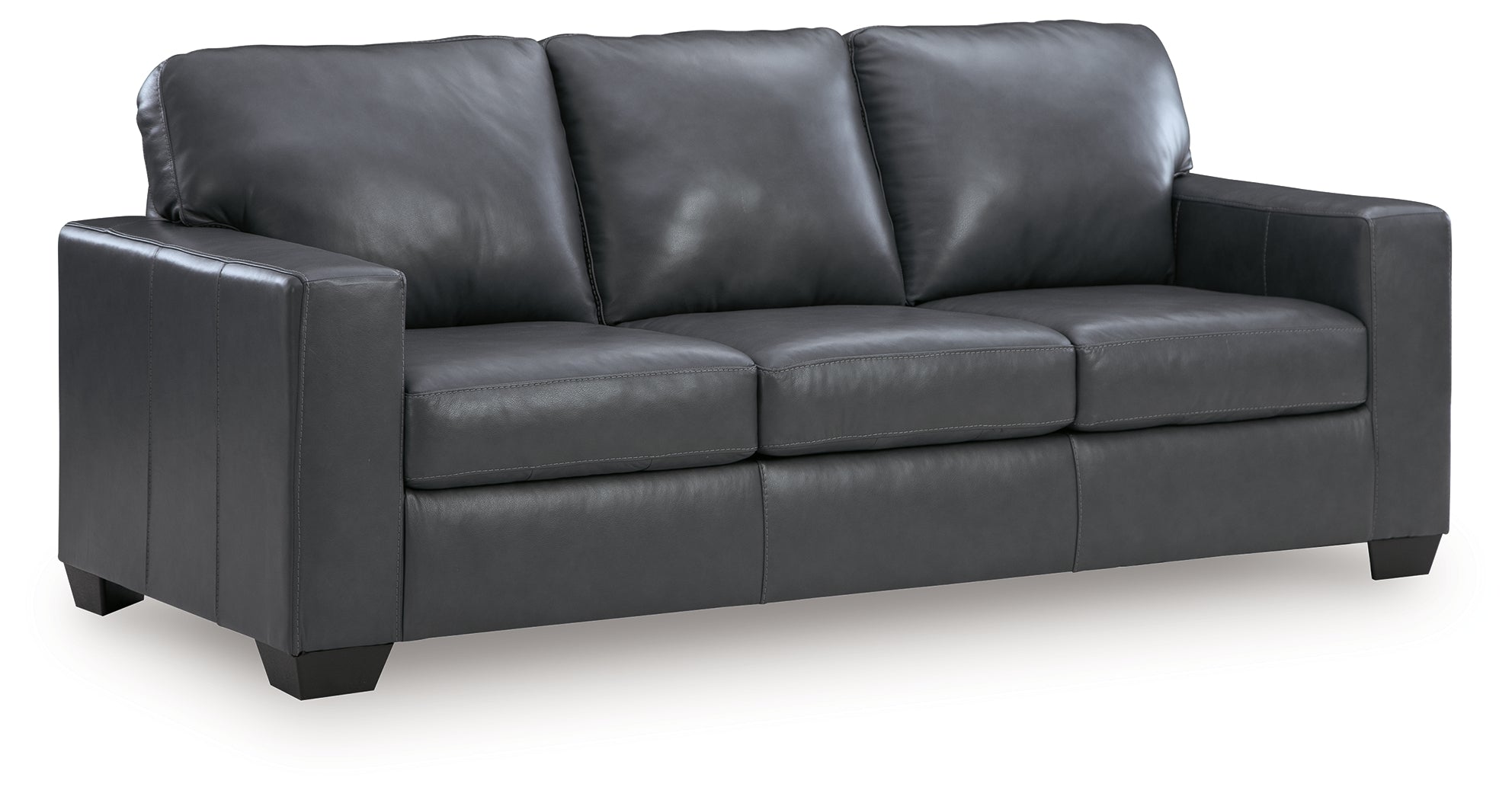Ashley Furniture - BOLSENA ADMIRAL LEATHER QUEEN SLEEPER - Blue Leather Match - Sofas