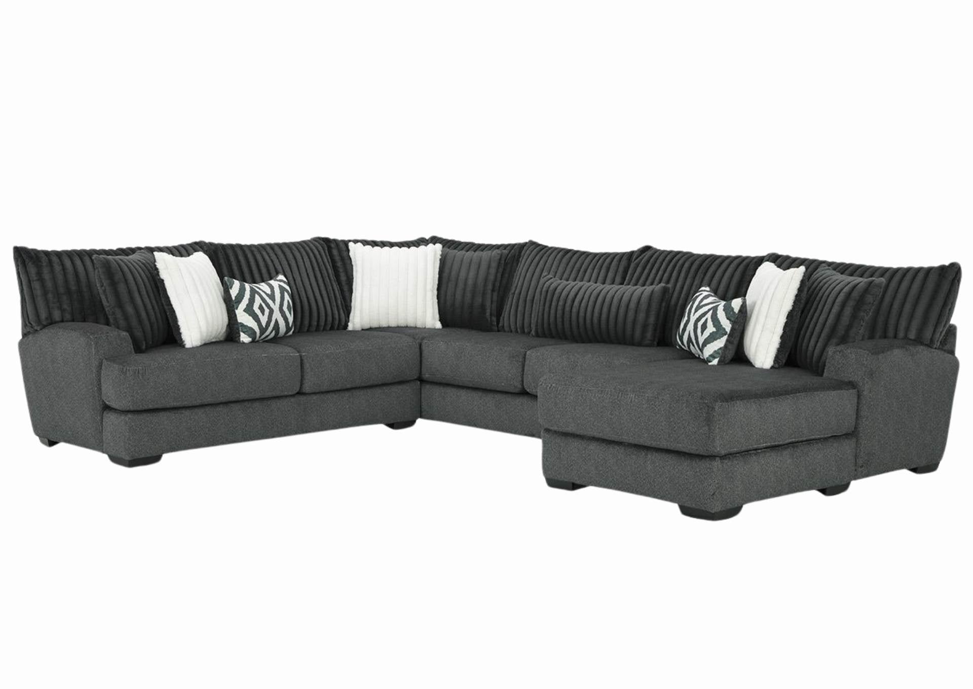 Mondo 3 Piece Sectional - Gunmetal