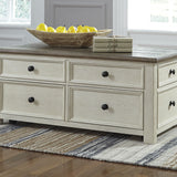 Ashley Furniture - BOLANBURG LIFT TOP COCKTAIL TABLE - White Wood - Tables - Additional View 1