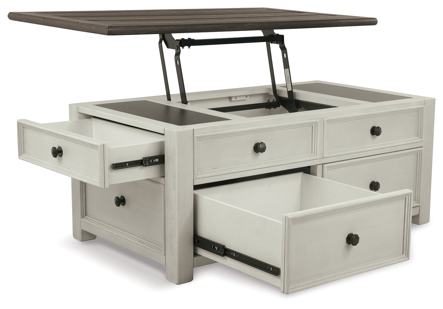 Ashley Furniture - BOLANBURG LIFT TOP COCKTAIL TABLE - White Wood - Tables - Additional View 2