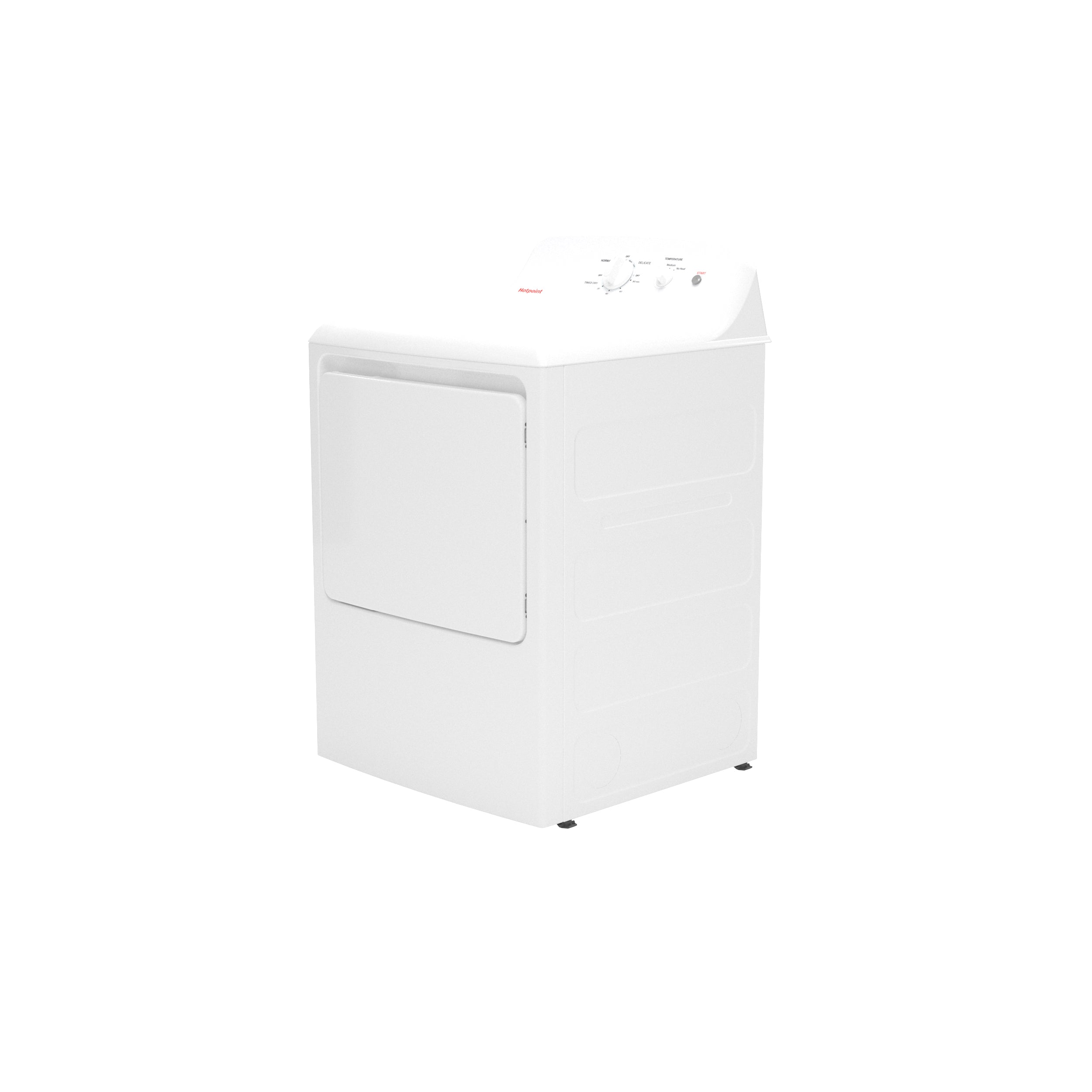 GE - Hotpoint 6.2 Cu. Ft. Capacity  Electric Dryer With Up To 120 Ft. Venting And Shallow Depth​ - White - Dryers - Additional View 10