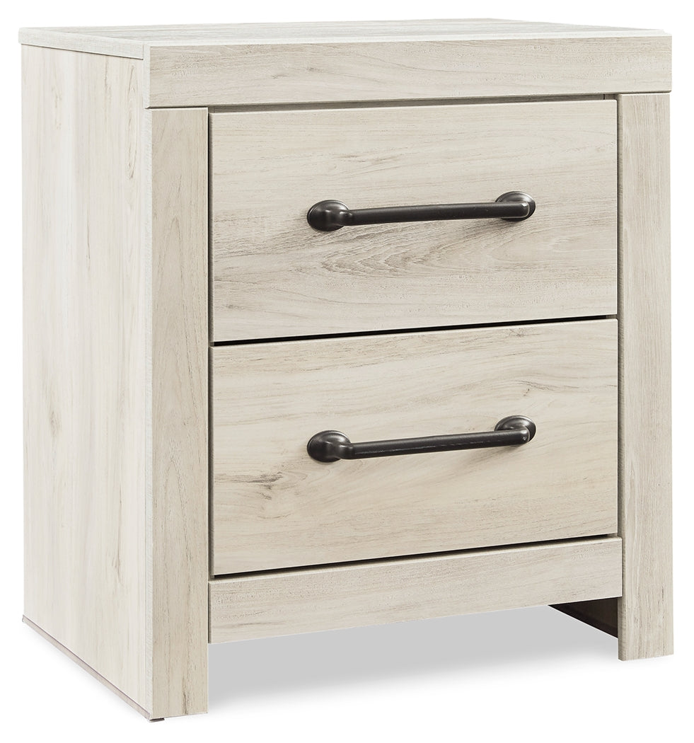 Ashley Furniture - Cambeck Two Drawer Night Stand - White - Beige Wood - Nightstands