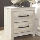 Ashley Furniture - Cambeck Two Drawer Night Stand - White - Beige Wood - Nightstands - Additional View 1