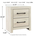 Ashley Furniture - Cambeck Two Drawer Night Stand - White - Beige Wood - Nightstands - Additional View 3