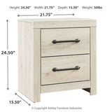 Ashley Furniture - Cambeck Two Drawer Night Stand - White - Beige Wood - Nightstands - Additional View 3