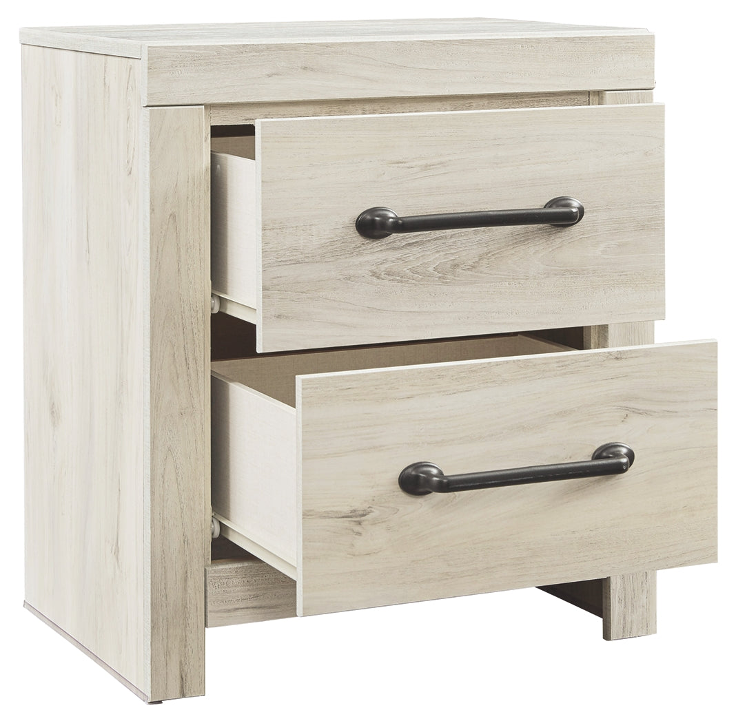 Ashley Furniture - Cambeck Two Drawer Night Stand - White - Beige Wood - Nightstands - Additional View 4
