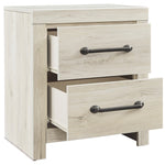 Ashley Furniture - Cambeck Two Drawer Night Stand - White - Beige Wood - Nightstands - Additional View 4