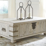 Ashley Furniture - CARYNHURST LIFT TOP COCKTAIL TABLE - Pearl Silver Metal|Wood - Tables - Additional View 1