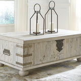 Ashley Furniture - CARYNHURST LIFT TOP COCKTAIL TABLE - Pearl Silver Metal|Wood - Tables - Additional View 1