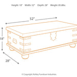 Ashley Furniture - CARYNHURST LIFT TOP COCKTAIL TABLE - Pearl Silver Metal|Wood - Tables - Additional View 3