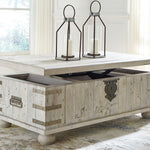 Ashley Furniture - CARYNHURST LIFT TOP COCKTAIL TABLE - Pearl Silver Metal|Wood - Tables - Additional View 4