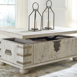 Ashley Furniture - CARYNHURST LIFT TOP COCKTAIL TABLE - Pearl Silver Metal|Wood - Tables - Additional View 4