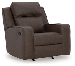 Ashley Furniture - Lavenhorne Recliner - Granite - Dark Gray Faux Leather - Recliners