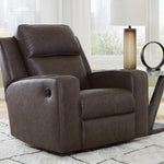 Ashley Furniture - Lavenhorne Recliner - Granite - Dark Gray Faux Leather - Recliners - Additional View 1
