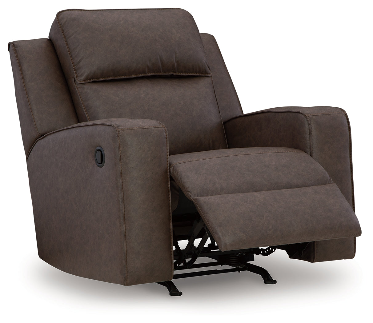 Ashley Furniture - Lavenhorne Recliner - Granite - Dark Gray Faux Leather - Recliners - Additional View 2