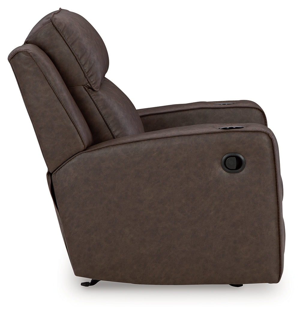 Ashley Furniture - Lavenhorne Recliner - Granite - Dark Gray Faux Leather - Recliners - Additional View 4