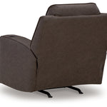 Ashley Furniture - Lavenhorne Recliner - Granite - Dark Gray Faux Leather - Recliners - Additional View 5