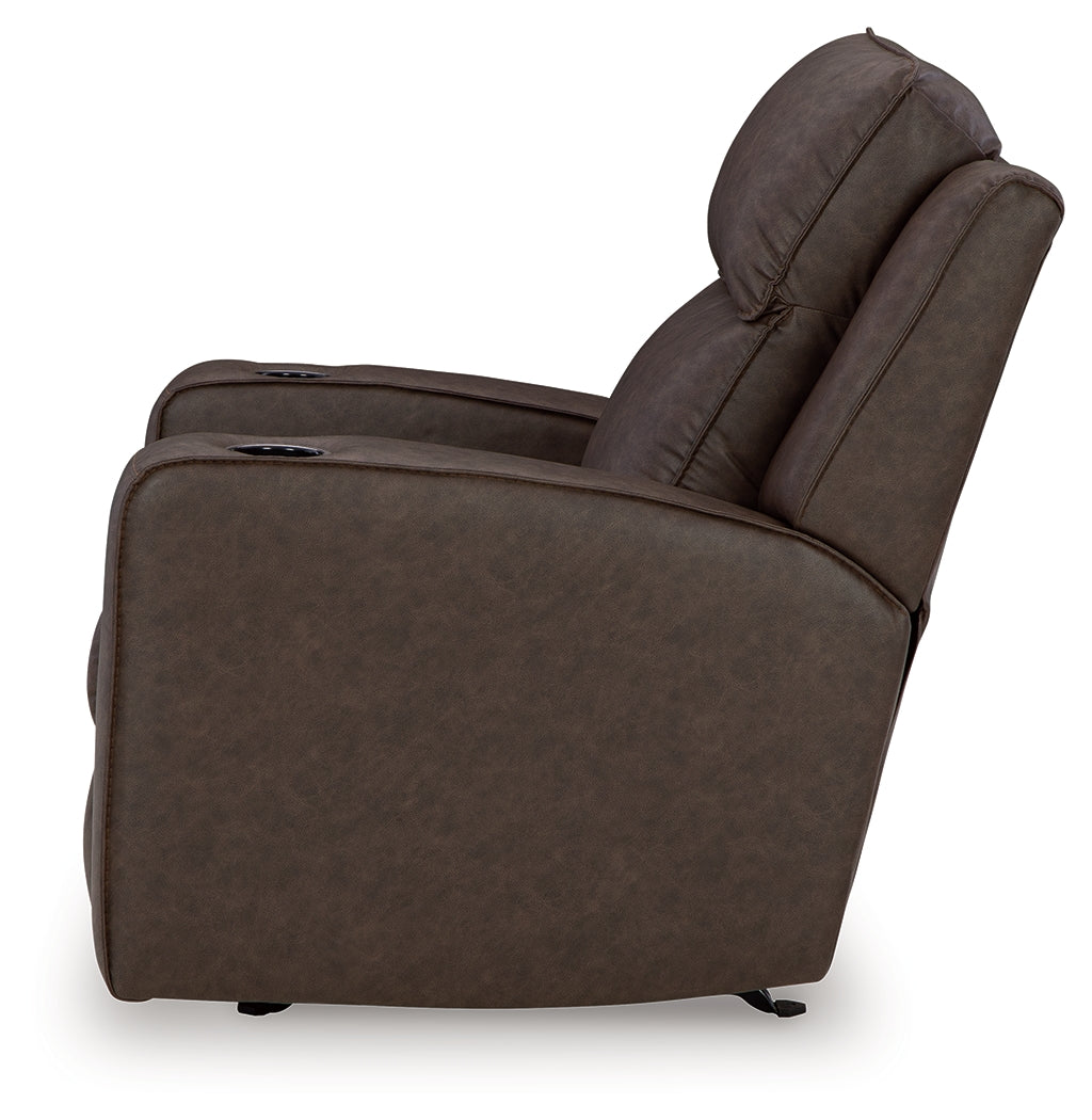 Ashley Furniture - Lavenhorne Recliner - Granite - Dark Gray Faux Leather - Recliners - Additional View 6