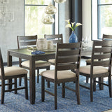 Ashley Furniture - ROKANE 7 PIECE DINING SET - Dark Brown Fabric|Wood - Dining Room Sets - Additional View 1