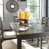 Ashley Furniture - ROKANE 7 PIECE DINING SET - Dark Brown Fabric|Wood - Dining Room Sets - Additional View 2