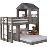 CABIN FEVER RUSTIC DIRTY GREY TWIN/FULL BUNKBED