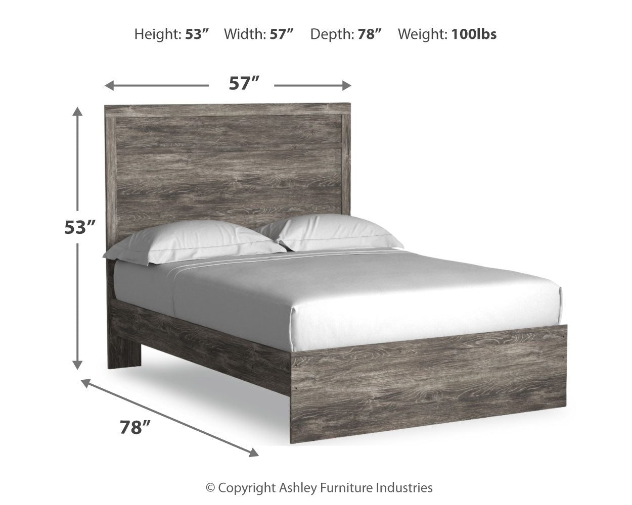 Ashley Furniture - Ralinski Full Panel Bed - Brown - Gray Wood - Beds - Additional View 4