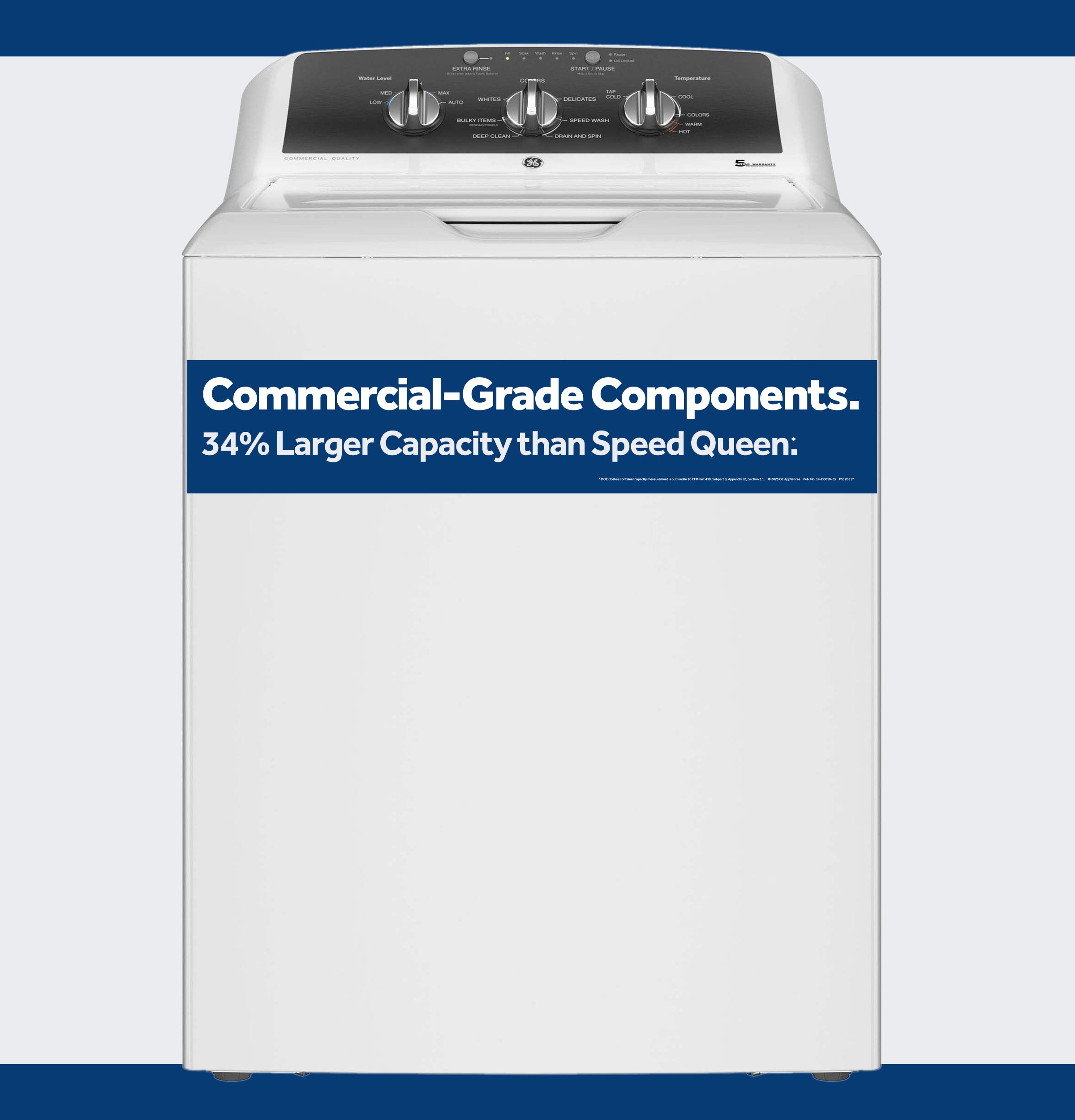 GE WHITE COMMERCIAL TOP LOAD 4.3CU WASHER - Washers