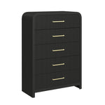 Elements International - RIDGEMONT BLACK 5 DRAWER CHEST - Wood - Chests