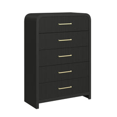 Elements International - RIDGEMONT BLACK 5 DRAWER CHEST - Wood - Chests
