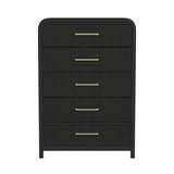 Elements International - RIDGEMONT BLACK 5 DRAWER CHEST - Wood - Chests - Additional View 2