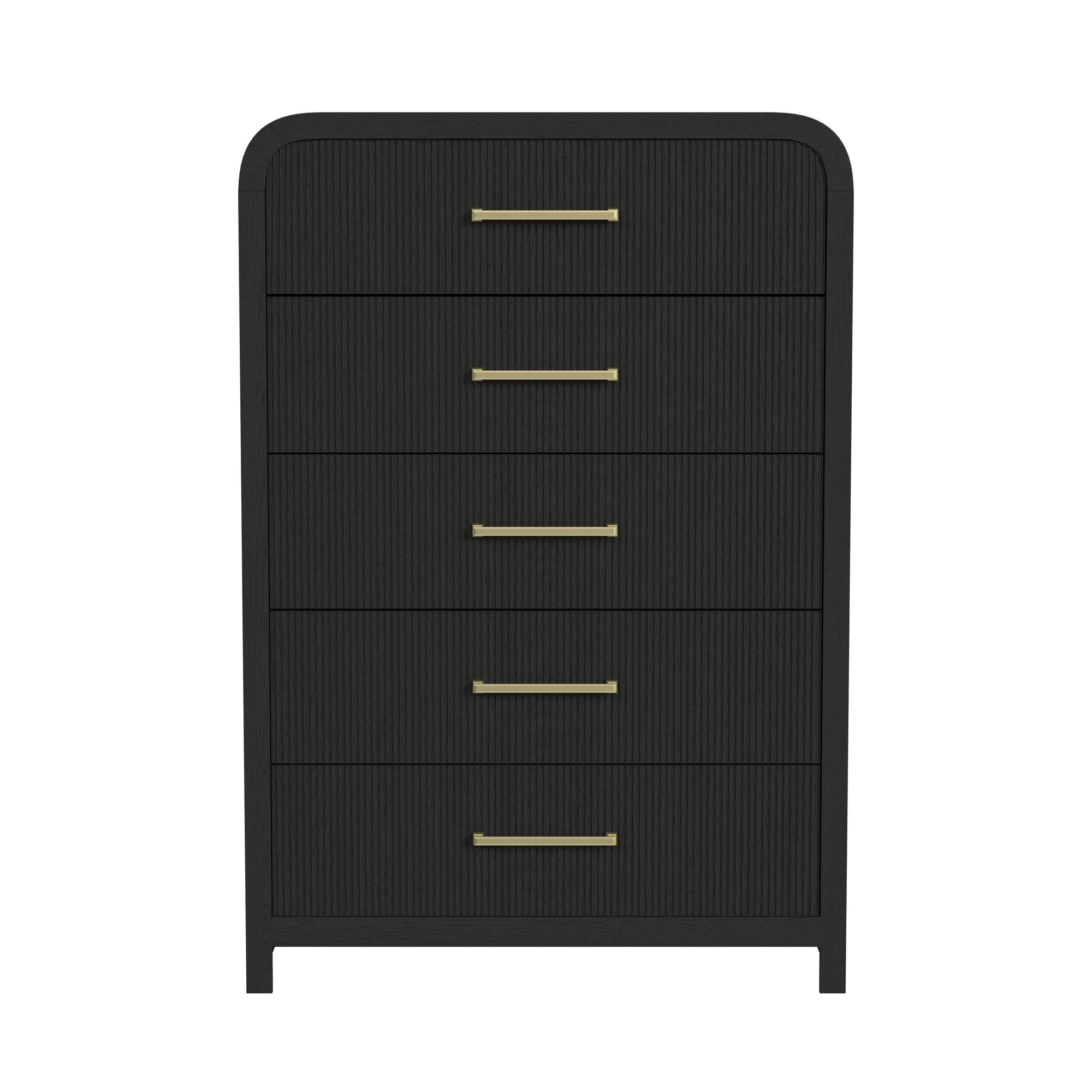 Elements International - RIDGEMONT BLACK 5 DRAWER CHEST - Wood - Chests - Additional View 2