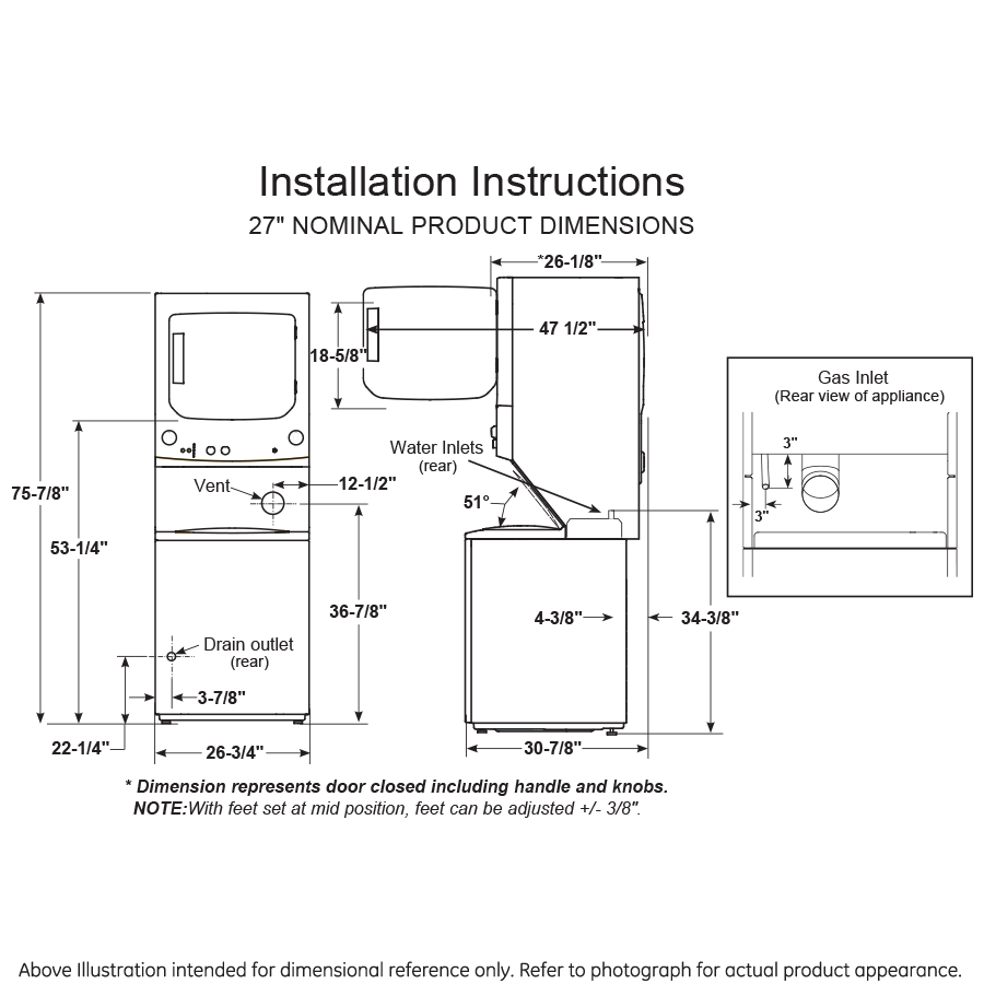 GE WHITE UNITIZED LAUNDRY UNIT - Washers & Dryers - Additional View 17