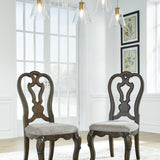 Ashley Furniture - Maylee Dining Side Chair - Dark Brown Fabric|Wood - Chairs - Additional View 1