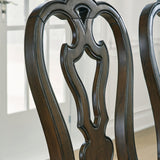 Ashley Furniture - Maylee Dining Side Chair - Dark Brown Fabric|Wood - Chairs - Additional View 5