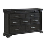 Elements International - KINGS COURT BLACK DRESSER - Wood - Dresser & Mirror