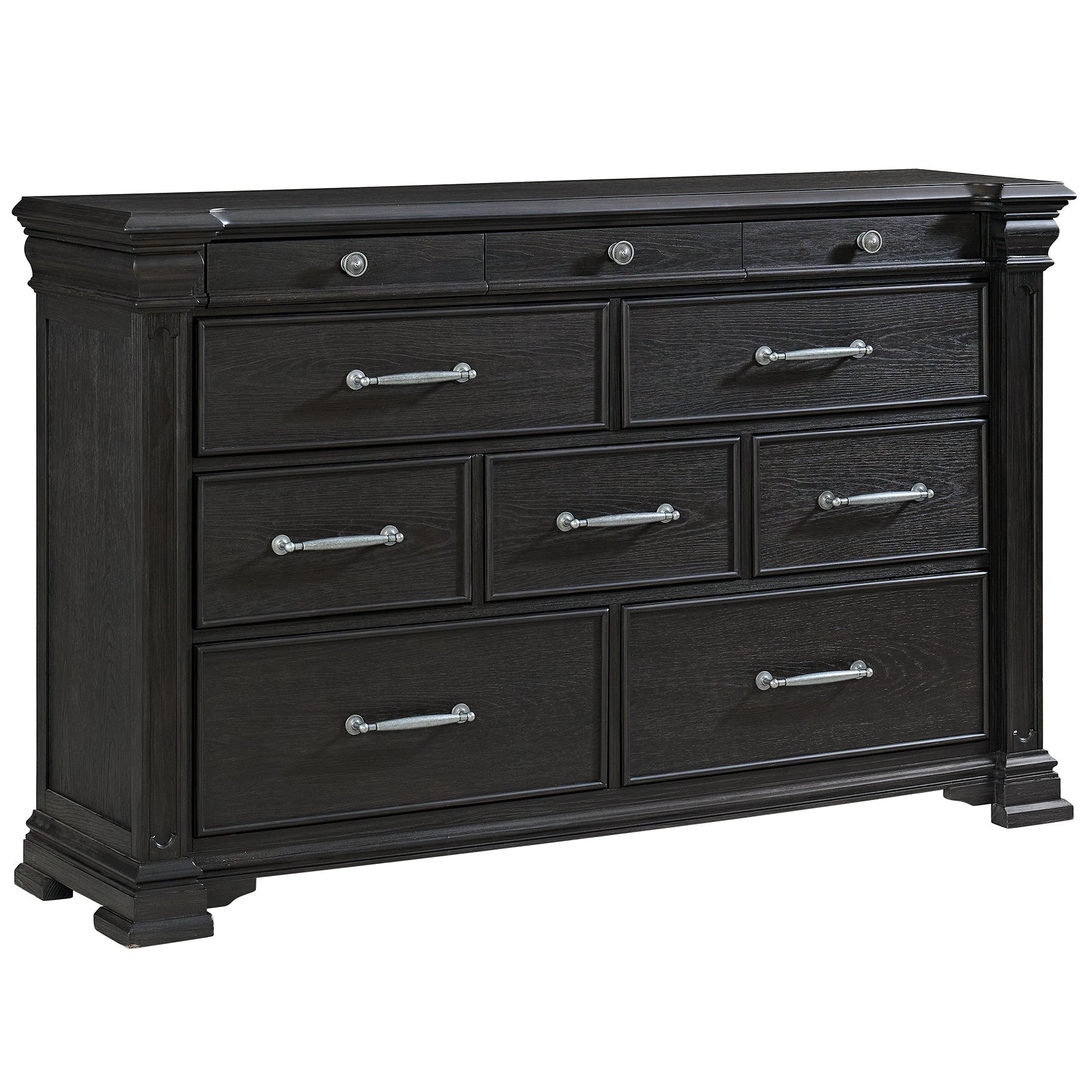 Elements International - KINGS COURT BLACK DRESSER - Wood - Dresser & Mirror