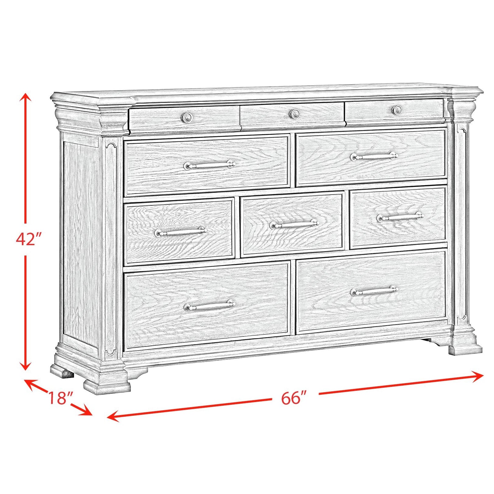 Elements International - KINGS COURT BLACK DRESSER - Wood - Dresser & Mirror - Additional View 1