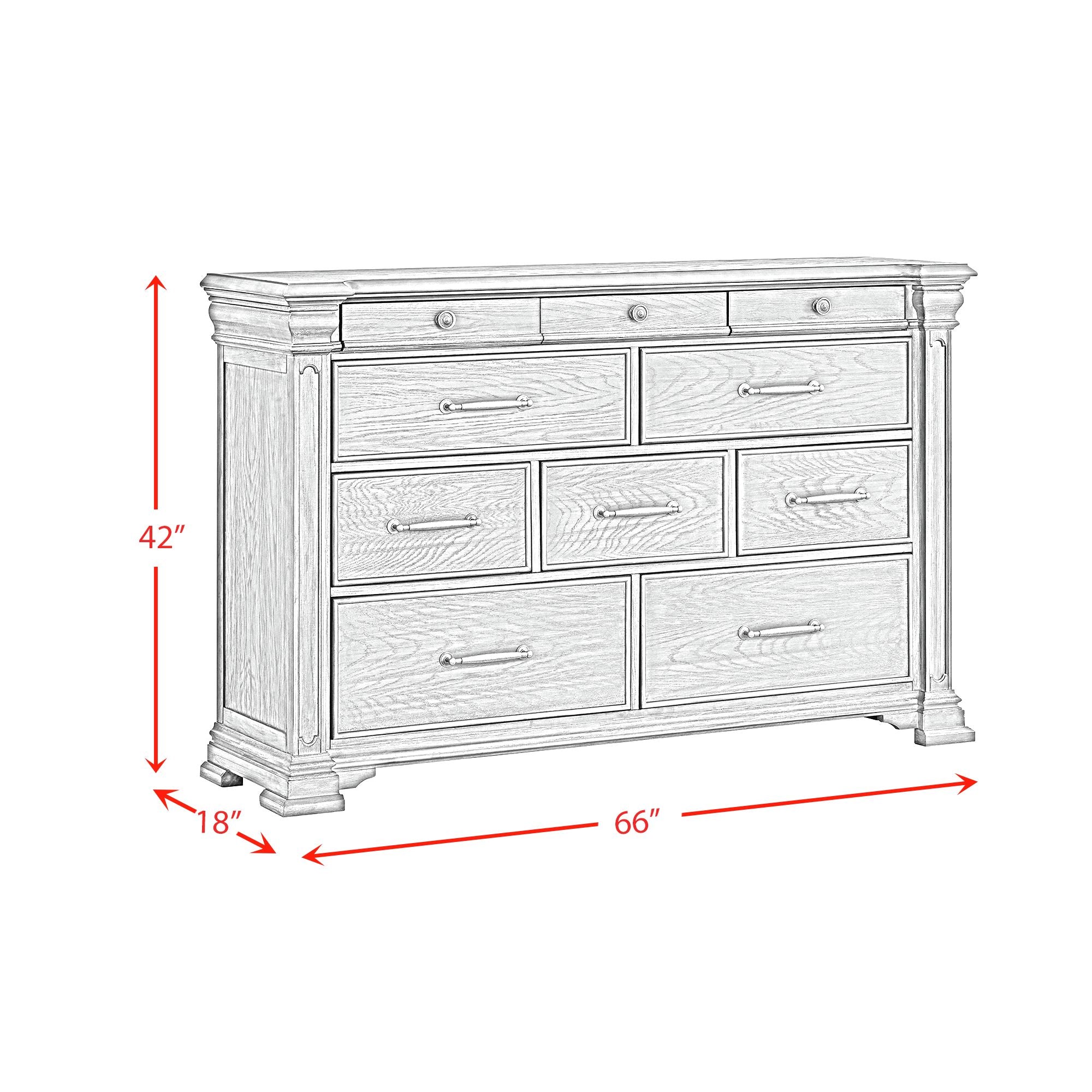 Elements International - KINGS COURT BLACK DRESSER - Wood - Dresser & Mirror - Additional View 1