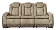 Ashley Furniture - Next-Gen Power Sofa - Sand - Beige Faux Leather - Sofas