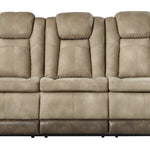 Ashley Furniture - Next-Gen Power Sofa - Sand - Beige Faux Leather - Sofas