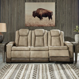 Ashley Furniture - Next-Gen Power Sofa - Sand - Beige Faux Leather - Sofas - Additional View 1