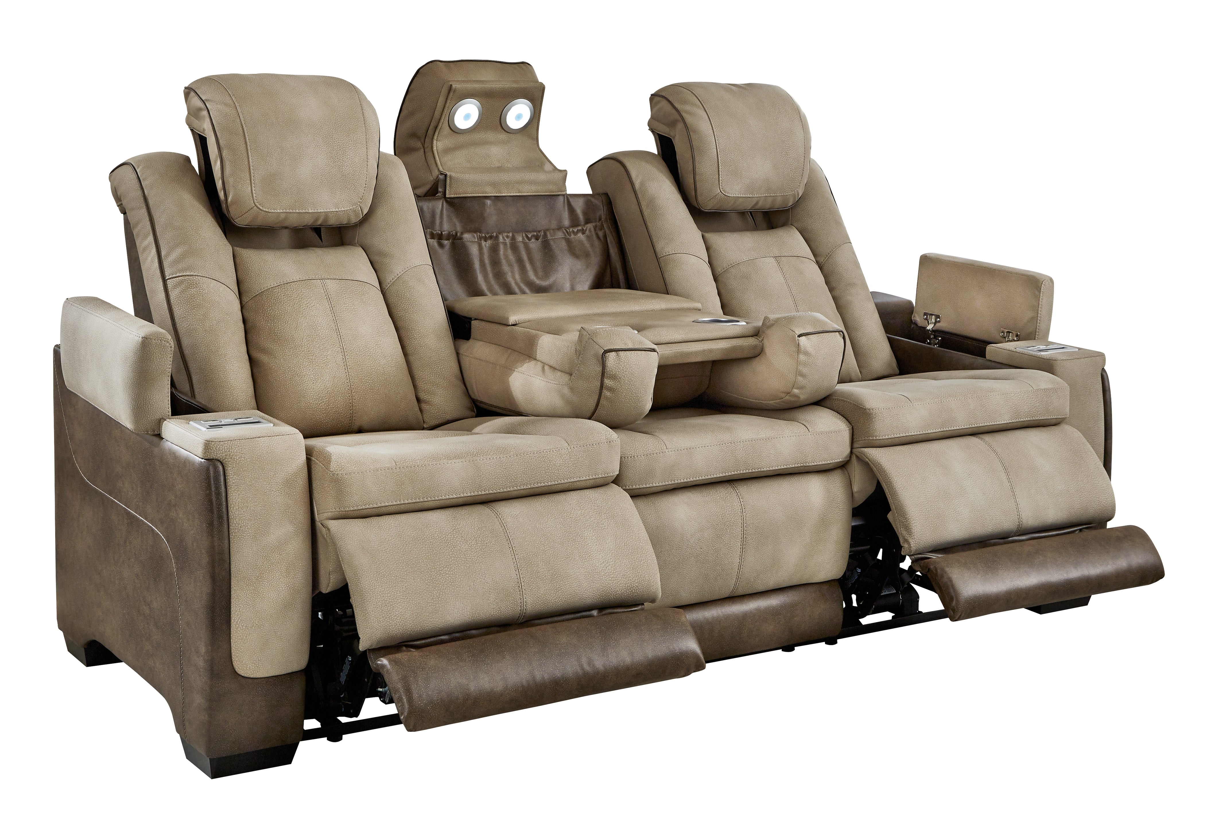 Ashley Furniture - Next-Gen Power Sofa - Sand - Beige Faux Leather - Sofas - Additional View 2