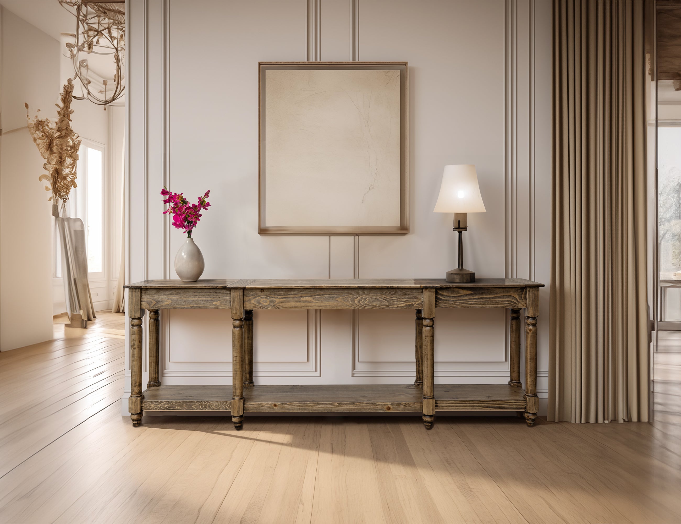 International Furniture Direct - WIMBERLY SOFA TABLE - Light Brown Wood - Tables - Additional View 1