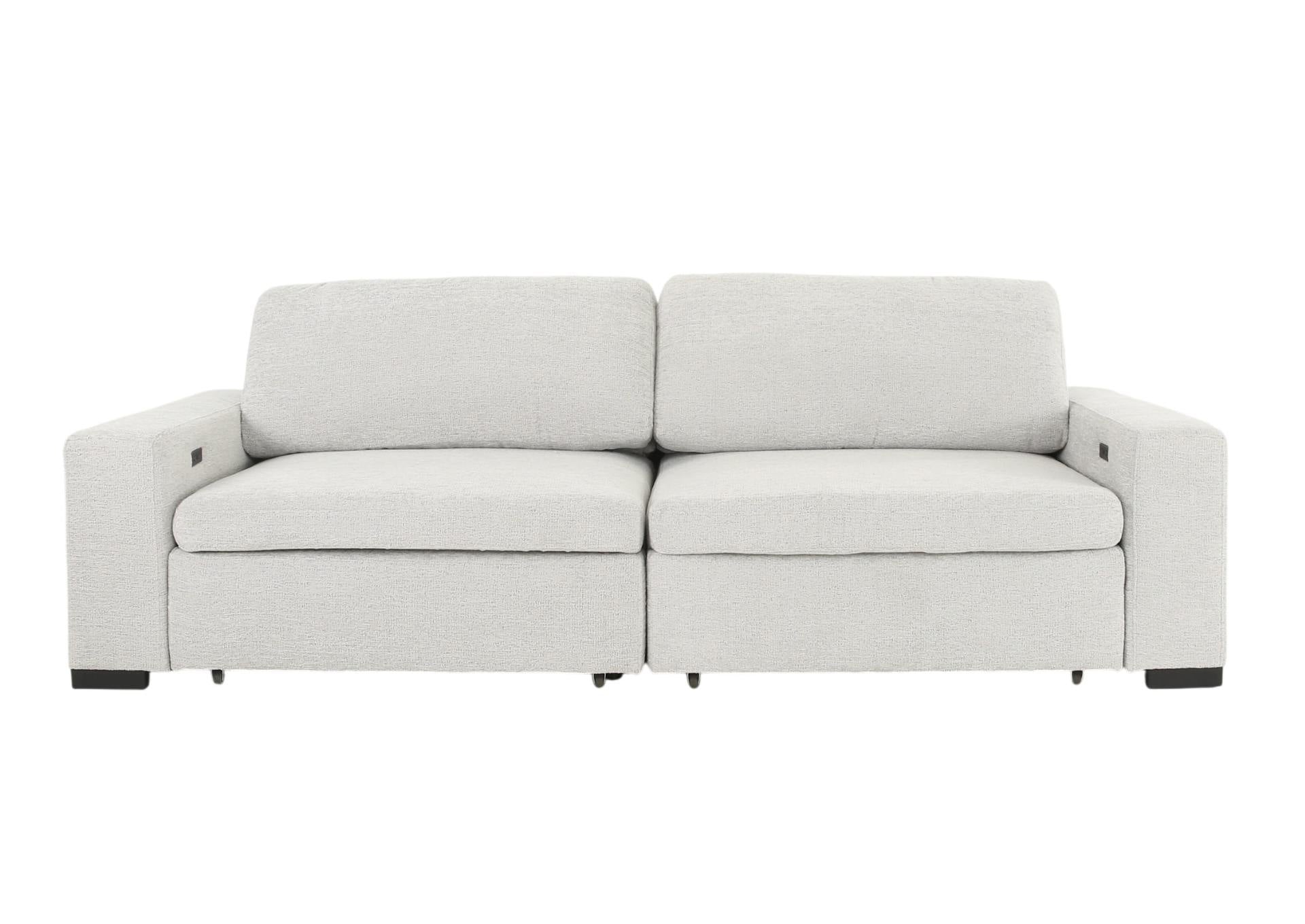 LACHLAN NICKEL POWER SOFA WITH SLIDING SEATS