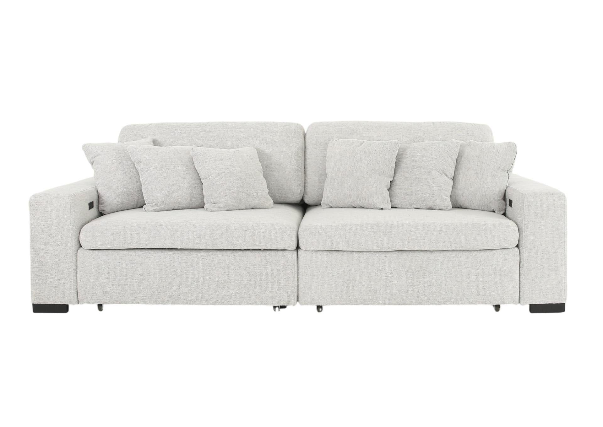 LACHLAN NICKEL POWER SOFA WITH SLIDING SEATS - Additional View 1